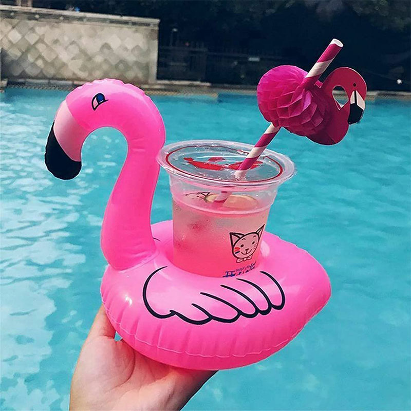 Sealbhóir Mini cupán Suíochán Deoch Uisce Snámhphointe Flamingo Inséidte Snámhphointe